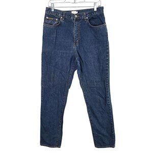 Womens Calvin Klein Jeans High-Waisted Blue Denim 100% Cotton Dark Wash Size 12